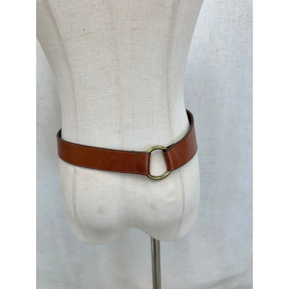 Lauren Ralph Lauren Brown Leather Equestrian Hook Buckle Waist Belt Womens S - Picture 3 of 13